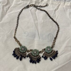 J. Crew Factory Statement Necklace with Green and Navy Accents